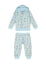 Moschino Kids Logo Printed Cotton Tracksuit - Blue - 18/24M (18 Months) 18/24M (18 months)