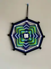 8 Pointed Hand Woven Yarn Mandala / Zen Macrame Wall Hanging