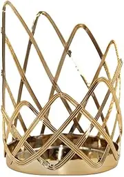 Candel Holder Light Luxury Golden Iron Candlestick Wedding Hollow Woven Candlestick Ornaments Desktop Storage Pen Holder Hollow Crafts Candles Holder