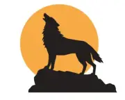 Howling Wolf Full Moon Sticker Stickers A451