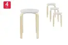 Set of 4 Matt Blatt Aalto Low Stools Replica (White), Benches, Stools & Bar