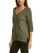 Joseph Ribkoff Drop-Stitch Stripe Sweater xs Green