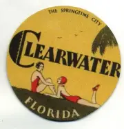 Clearwater Florida COASTER - Vintage Travel Image - The Springtime City