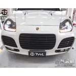 TWL台灣碳纖 全新保時捷 PORSCHE 凱燕CAYENNE 955 LED R8樣式HID專用黑底投射魚眼大燈組