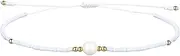 [C·QUAN CHI] Woven Strand Bracelet Women String Natural Pearl Sead Beaded Wax Rope Handmade Braided Adjustable Bracelet Women Gifts