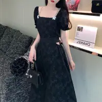 在飛比找蝦皮商城精選優惠-新款 黑色 禮服裙 高級質感 仙女 洋裝 夏季赫本風法式復古