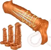 Realistic Horse Penis Sleeve Extender Sex Toys, Silicone Reusable Monster Dildos Men Cock Sleeves Enlarger with Cock Ring, Lifelike Animal Dildo Sleeve Adult Male Sex Toys for Men Couple (M)