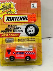 1991 MATCHBOX SUPERFAST MB57 MACK AUXILIARY POWER TRUCK FIRE UNIT NEW ON CARD