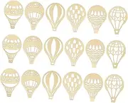 COHEALI Hot-air Balloon Wood Craft Cutouts 18pcs Set Unpainted Wooden Slices for Boys and Girls Adults