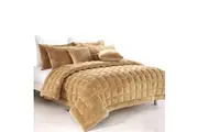 Alastairs Augusta Faux Mink Square Cushion - Latte