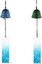 QLoztyse 2 Pieces Japanese Furin Wind Chime Nambu Cast Iron Iwachu Bells