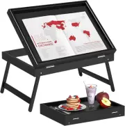 Bed Tray Table Breakfast Food Tray with Folding Legs Serving Tray for Laptop Des