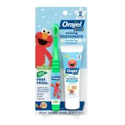 Elmo Tooth & Gum Cleanser W/ Toothbrush, Banana Apple, 2Pc