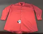 Geoffrey Beene Big Tall Long Sleeve Button Up Shirt Mens 19 35/36 Flame No Iron