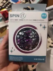 We R Memory Keepers Spin It Rhinestones Acrylic Gems 4oz ~ Purple
