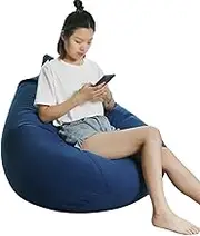 LoKori Bean Bag Chair Cover(No Filler), Washable Ultra Soft Adults Cloth Beanbag Chair Cover,Lazy Couch Floor Seating Cover Living Room Furniture,D,110 * 120cm