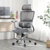 LOGIS邏爵家具－炫曜銀灰全網椅電腦椅【1082】