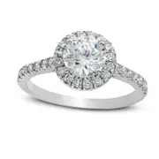 1.5 CT. T.W. Natural Diamond Frame Engagement Ring in Solid 14K White Gold