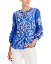 Johnny Was Scallop Sleeve Blouse