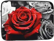 Laptop Case Sleeve Black White and Red Roses Laptop Bag Computer Carrying Case 15 Inch Protective Notebook Cover