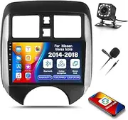 1+32G Android 13 Car Radio Stereo for Nissan Versa Note 2014 2015 2016 2017 2018 with GPS Navigation Head Unit Bluetooth,9" IPS Touch Screen Mirror Link WiFi FM/RDS Radio USB SWC+Backup Camera&MIC