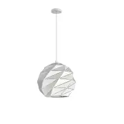 Origami Interior Dome Carved Pendant Light - Matte White - 320mm