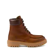 [Prada] Prada Lug-sole Leather Boots 40 IT BROWN