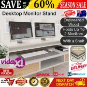 Monitor Stand For 2 Screens Desk Platform Elevated Shelf Computer Screen Riser