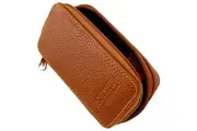 PARKER GENUINE LEATHER ZIPPERED SAFETY RAZOR & DOUBLE EDGE BLADE TRAVEL CASE
