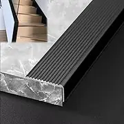 Antislip Stairs Edge Protection Stair Nosing Edge Trim Integral Stair Tread Profile, Stair Edge Protector Stair Edging, Stair Nosing Stair Profile Corner Guard for Stairs, for Hotels/Schools-Black