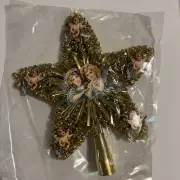 Tree Topper Gold With Angels 9.5 Inches