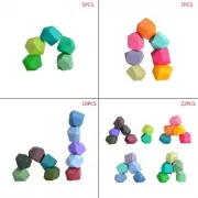 5/7/10/22Pcs Child Rainbow Silicone Colored Stone Stacking Game Building Blocks