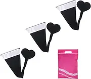 [LJJCSFF] 3 PCS Strapless Underwear C-String Thong Self Adhesive Panty Invisible Thongs for Women Heart Shaped Panties Black Size M