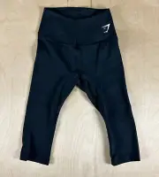 Gymshark Women's Training Cropped Leggings Black Sz Small Brand New