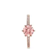 Genuine Pandora Rose Gold Pink SHINY Crown Solitaire Ring 188289C01-54 new