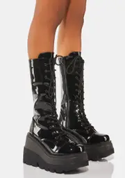 [Demonia] Patent Shaker-72 Platform Boots