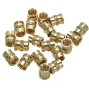 20Pcs M8 Threaded Inserts Metric Knurled Nuts Brass Heat-Set Inserts