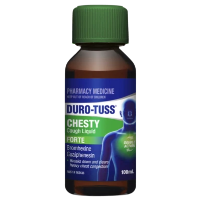 Duro-Tuss Chesty Cough Forte 100mL - Strawberry Flavour Double Action DuroTuss