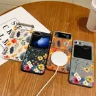 For Samsung Galaxy Z Flip6 Flip5 Flip4 Flip3 Magnetic Flower Silicone Case Cover