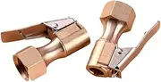 Car Parts 2pcs Straight Brass Air Chuck, Lock-on Tire Inflator Gauge Fitting,1/4" Female Spare Parts