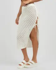 [Mooloola] Mooloola Women's Poppy Midi Skirt in Cream 0 Cream