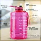 Motivational Time Marker w/Straw Water Bottle,BPA Free Leak Proof (1 Gal/128 oz)