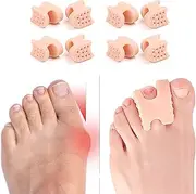 Jrery-KEY Hammer Toe Corrector for Women & Men - 8 Pack Soft Gel Hammer Toe Straightener Thick Toe Splints for Curled Toes, Claw Toe, Crooked Toe, Hammer Toes - Breathable and Durable