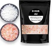 (5kg) Pure Epsom Salt & Himalayan Pink Salt in bulk Bath Magnesium Soak | 100% Natural, Premium Food Grade (FCC) Combo of Epsom and Himalayan bath salts for Ultimate Muscle Relaxation, Detoxification, and Wellness.