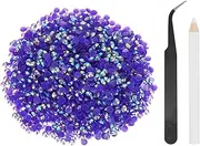 uxcell 2500pcs Flatback Rhinestones Resin, SS20 5mm Resin Rhinestones Bulk Round Shine Gems with Pickup Tools for DIY Nail Art Tumblers Mugs Clothes, Deep Purple
