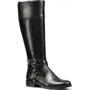 NIB MICHAEL Michael Kors Women's Preston Black Riding Boots 5M
