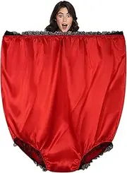 [Mluiov] Granny Panties for Women Funny Novelty Big Underwear Gag White Elephant Gifts for Adults Men Halloween Christmas Bride Wedding Party, Red, One Size