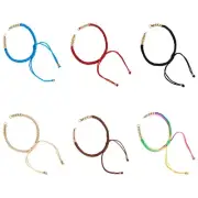 12x Nylon Cord Braided Bead Bracelets Making with Brass Beads 10-1/4~11-5/8 inch