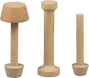 KVMORZE 3Pcs Tart Tamper Set, Portable Wooden Double Side Pie Pastry Dough Tamper, Wooden Egg Tart Mold, DIY Cake Pastry Tools for Egg Tart, Pasta, Cheesecakes and Dessert Baking