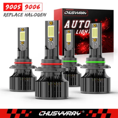 For Acura CSX 2006-2011 9005 9006 LED Headlight Hi-Lo Beam Combo Bulbs Kit 6000K